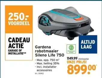 GAMMA Gardena robotmaaier Sileno Life 750 aanbieding