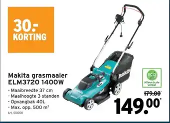 GAMMA Makita grasmaaier ELM3720 1400W aanbieding
