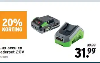 GAMMA Lux accu en laderset 20V aanbieding
