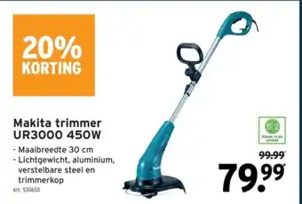 GAMMA Makita trimmer UR3000 450W aanbieding