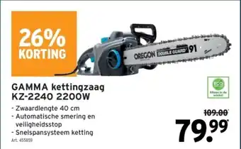 GAMMA GAMMA kettingzaag KZ-2240 2200W aanbieding