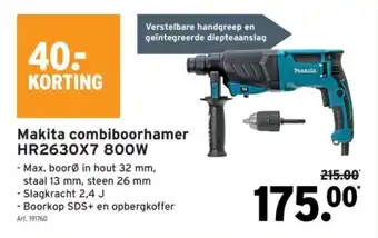 GAMMA Makita combiboorhamer HR2630X7 800W aanbieding