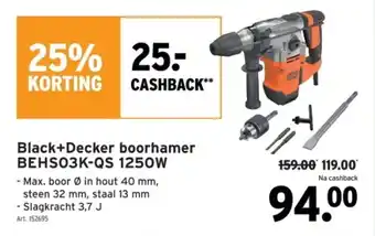 GAMMA Black+Decker boorhamer BEHSO3K-QS 1250W aanbieding
