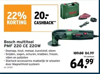 GAMMA Bosch multitool PMF 220 CE 220W aanbieding