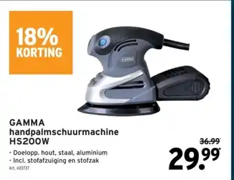 GAMMA GAMMA handpalmschuurmachine HS200W aanbieding