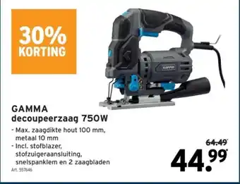 GAMMA GAMMA decoupeerzaag 750W aanbieding