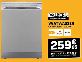 Electro Depot VALBERG VAATWASSER aanbieding