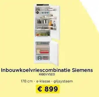 Inbouwkoelvriescombinatie Siemens