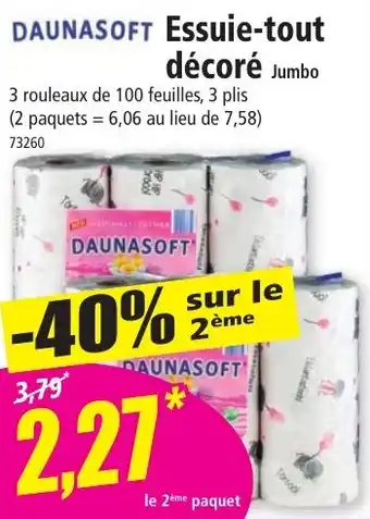 Daunasoft Essuie-tout décoré Jumbo