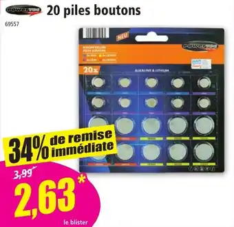20 piles boutons