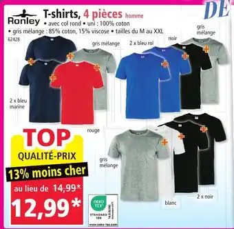 Ronley T-shirts, 4 pièces homme