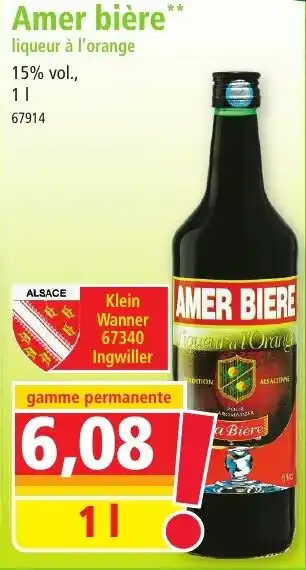 Amer bière liqueur à l'orange 1L