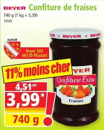 Beyer Confiture de fraises 740 g