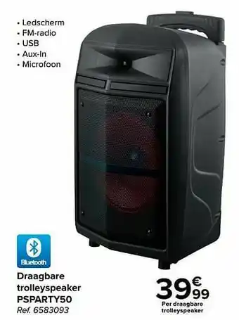 Poss draagbare trolleyspeaker psparty50