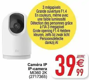Cora Xiaomi caméra ip ip-camera mi360 2k aanbieding