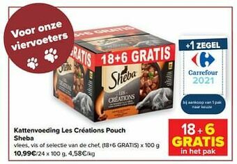 Carrefour Kattenvoeding les créations pouch sheba aanbieding