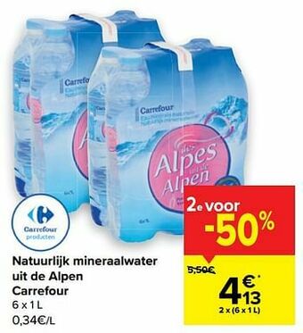 Carrefour Natuurlijk mineraalwater uit de alpen carrefour aanbieding