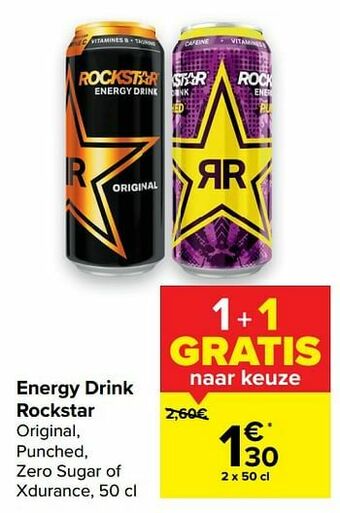 Carrefour Energy drink rockstar aanbieding