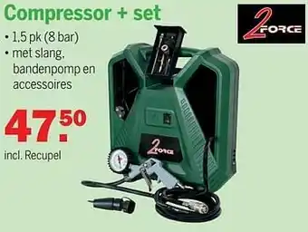 Van Cranenbroek 2force compressor + set aanbieding