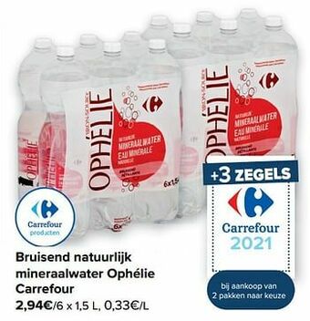 Carrefour Bruisend natuurlijk mineraalwater ophélie carrefour aanbieding