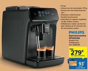 Carrefour Philips espressomachine ep1220-00 aanbieding
