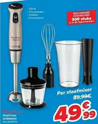 Carrefour Moulinex staafmixer dd866a10 aanbieding