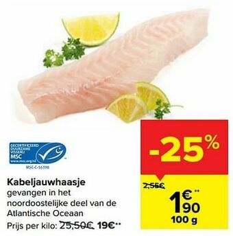 Carrefour Kabeljauwhaasje aanbieding