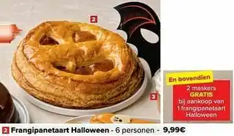 Carrefour Frangipanetaart halloween aanbieding