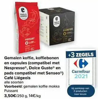 Carrefour Gemalen koffie mokka puissant aanbieding