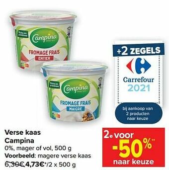 Carrefour Magere verse kaas aanbieding