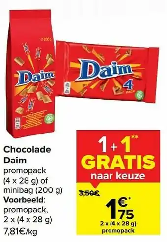 Carrefour Chocolade daim promopack aanbieding