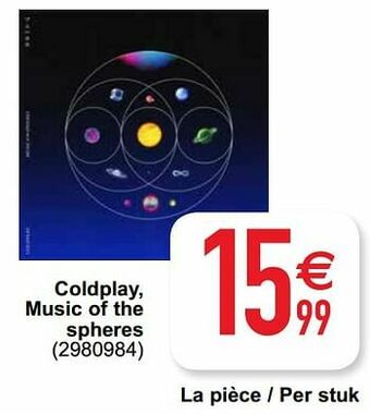 Cora Coldplay, music of the spheres aanbieding