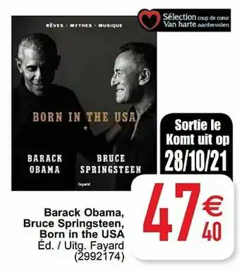 Cora Barack obama, bruce springsteen, born in the usa aanbieding