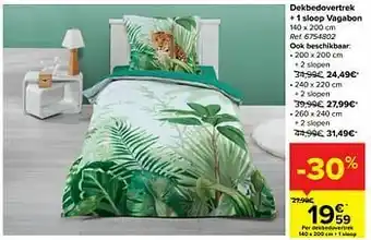 Carrefour Dekbedovertrek + 1 sloop vagabon aanbieding