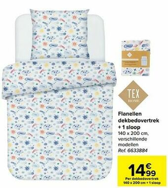 Carrefour Flanellen dekbedovertrek + 1 sloop aanbieding
