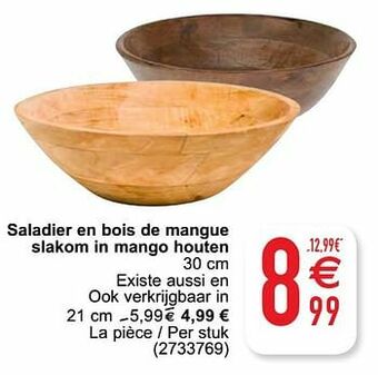 Cora Saladier en bois de mangue slakom in mango houten aanbieding