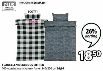 Jysk Flanellen dekbedovertrek scotti aanbieding