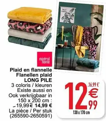 Cora Plaid en flannelle flanellen plaid long pile aanbieding