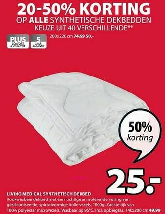 Jysk Living medical synthetisch dekbed aanbieding