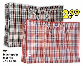 Wibra Xxl bigshopper met rits aanbieding