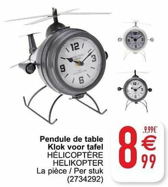 Cora Pendule de table klok voor tafel hélicoptère helikopter aanbieding
