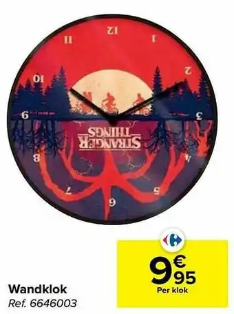 Carrefour Wandklok stranger things aanbieding