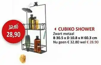 Weba Cubiko shower zwart metaal aanbieding