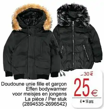 Cora Doudoune unie fille et garçon effen bodywarmer voor meisjes en jongens aanbieding