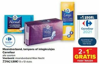 Carrefour Maandverband maxi nacht aanbieding