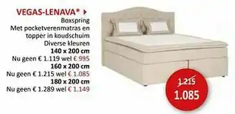 Weba Vegas-lenava boxspring aanbieding