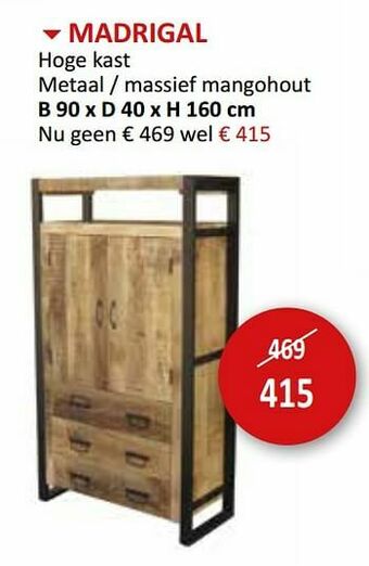 Weba Madrigal hoge kast aanbieding