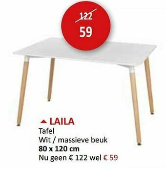 Weba Laila tafel aanbieding