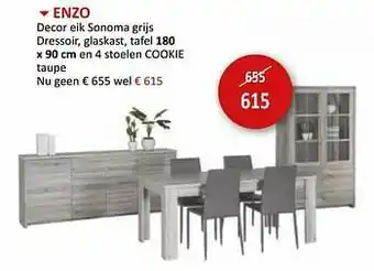 Weba Enzo decor eik sonoma grijs aanbieding