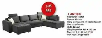 Weba Antego hoeksalon in stof aanbieding